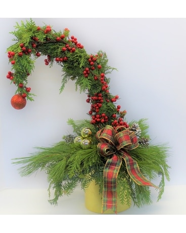 christmas tree flower arrangement