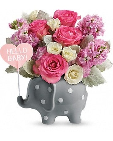 Teleflora's Hello Sweet Baby - Pink Flower Arrangement