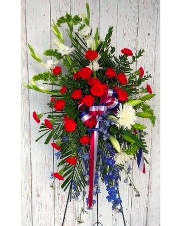 Patriotic Tribute Flower Arrangement