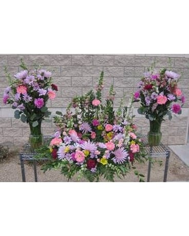Mixed Memorial Urn & Vase Package Flower Arrangement