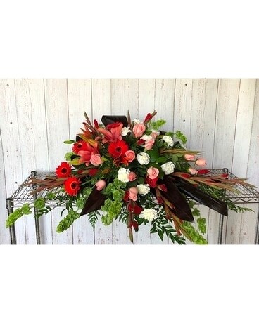 Orange and Peach Mixed Spray Flower Arrangement
