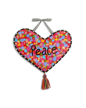 Colorful Peace Heart Door Hanger Gift Basket