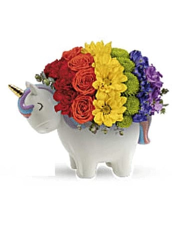 Unicorn Dreaming of Rainbows Bouquet Flower Arrangement