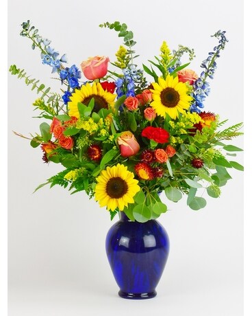 Blue Sky Autumn Flower Arrangement