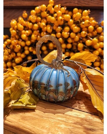 Light Blue Glass Pumpkin (Small) Gifts