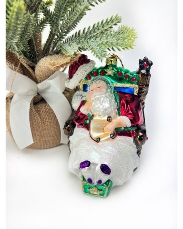 Santa in Chair Ornament Gifts
