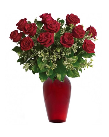 Always on My Mind Dozen Long Stem Red Roses Flower Arrangement