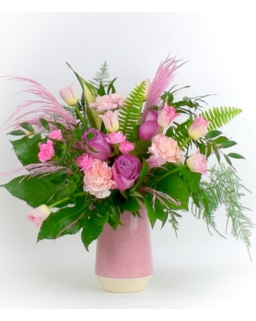 Lilac Pink Sugar Vase Flower Arrangement