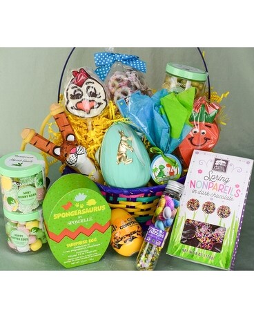 Easter Basket for Your Guy size,  inches height and  inches wide.