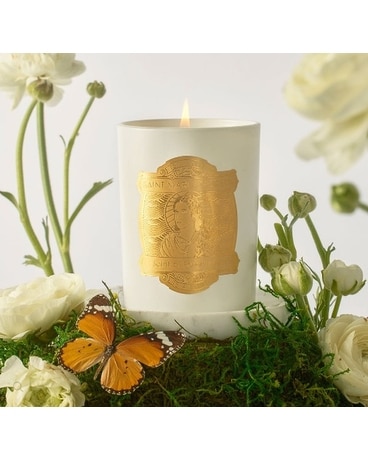 Saint Maria Goretti Candle Flower Arrangement