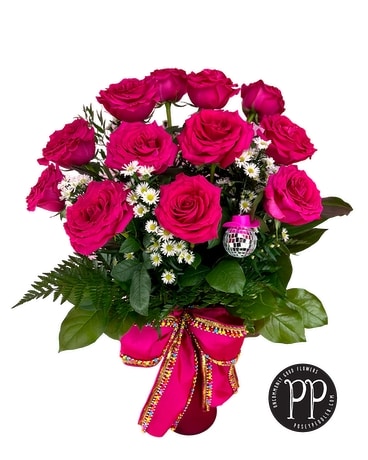 Barbie Pink Disco Roses Flower Arrangement