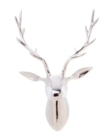 Silver Metal Stag Head Wall Decor Gifts