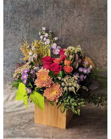Lace + Broom Flower Arrangement