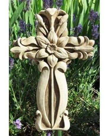 Garden Floral Cross size,  inches height and  inches wide.