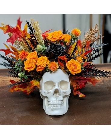 White Bone Head Fall Flower Arrangement