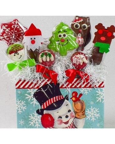 Christmas Candy Krispie Pops Gift Basket