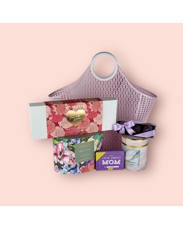 Sweet Mom Tote Set size,  inches height and  inches wide.