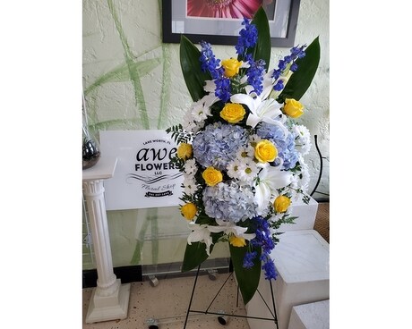 Sun and Sea Standing Spray Flower Arrangement