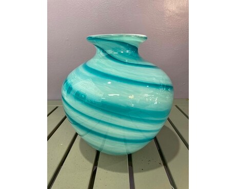 Teal Swirled Vase Flower Arrangement