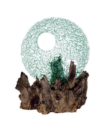 Decorative Glass Disk on Gamal Wood Gifts