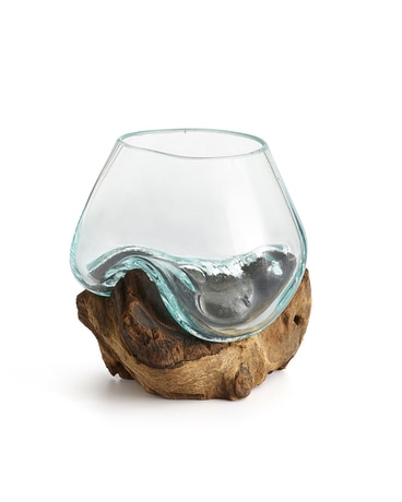 Molten Glass and Wood Vase Gifts