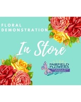 Floral Demonstration in Store size,  inches height and  inches wide.