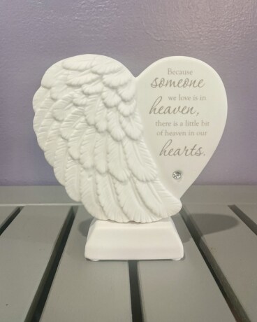 Angel Ceramic Figurine With Wings Flower Arrangement