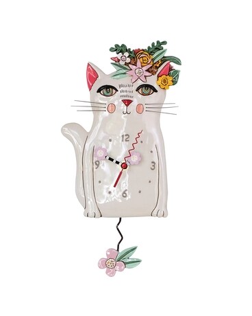 Pretty Kitty Clock Flower Arrangement