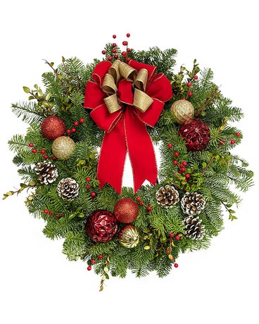 Fresh Christmas Wreath Flower Arrangement