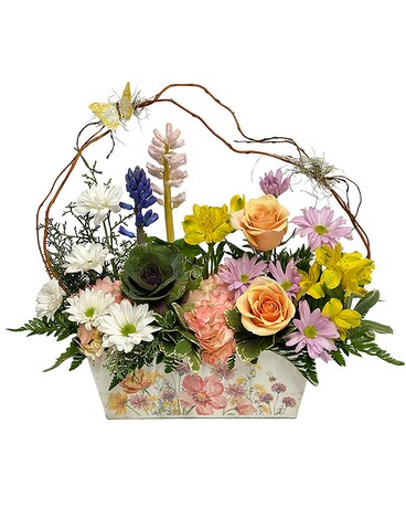 Whimsical Garden Flower Arrangement