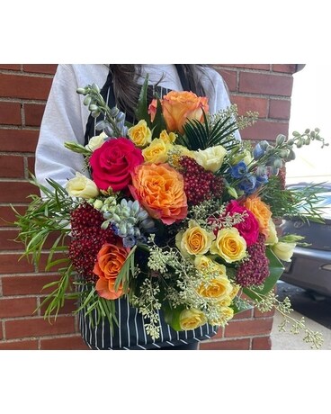 Designer's Choice Seasonal Wrapped Bouquet Flower Arrangement