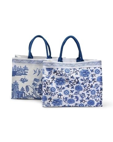 Chinioserie Tote Bag Flower Arrangement