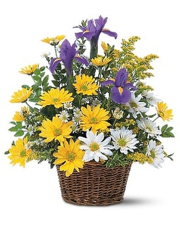 Smiling Spring Basket Flower Arrangement