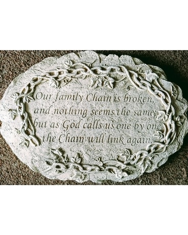 Family Chain Concrete Stepping Stone Flower Arrangement