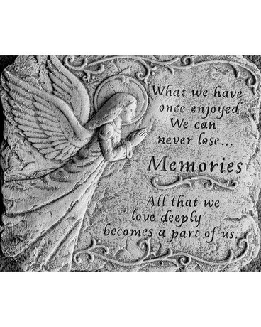 Angelic Memory Concrete Stepping Stone Flower Arrangement