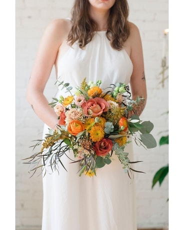 Warm Autumn - Bridal Bouquet Flower Arrangement