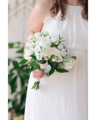 Classic White - Bridesmaid Bouquet Flower Arrangement