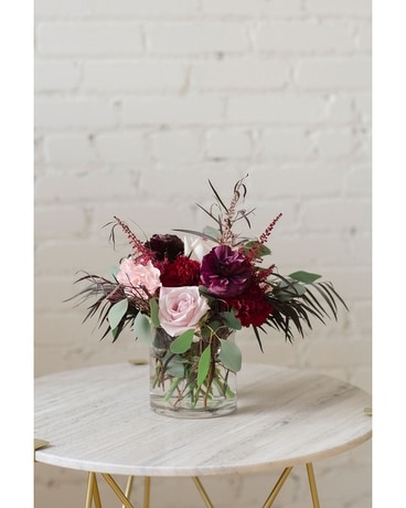 Burgundy and Blush - Centerpiece Flower Arrangement