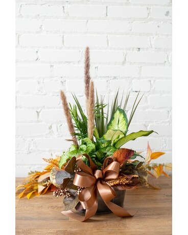 Falling for Foliage Planter Flower Arrangement