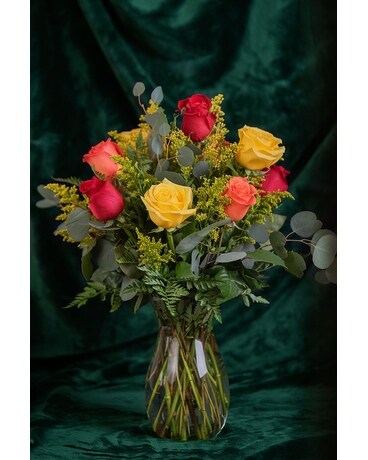 Fall Roses - Dozen Flower Arrangement