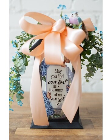 Angel's Comfort Solar Lantern Flower Arrangement
