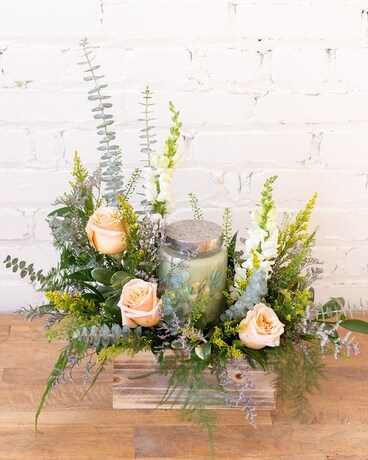 Always and Forever Solar Lantern Flower Arrangement