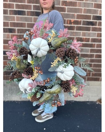 Autumn Harvest Wreath Flower Arrangement