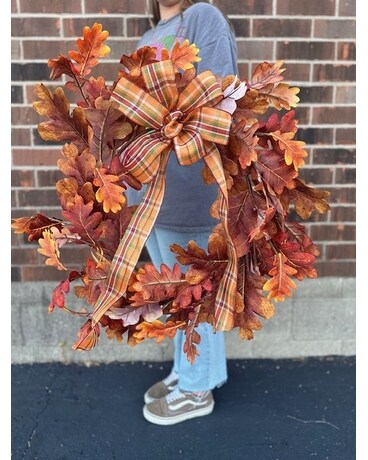 Farmhouse Autumn Wreath Flower Arrangement