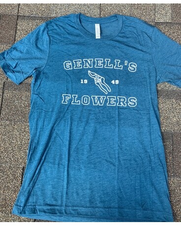 Steel Blue TriBlend GeNell's T-Shirt Flower Arrangement