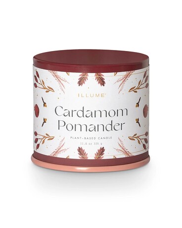 Cardamom Pomander Vanity Tin Candle Flower Arrangement