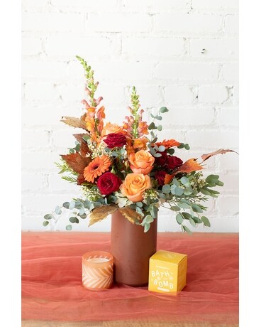 Autumn Bliss Gift Set Flower Arrangement