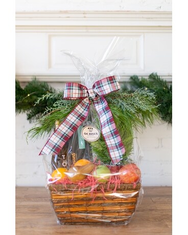Holiday Splendor Gift Basket Flower Arrangement