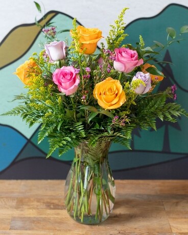 Summer Roses - Dozen Flower Arrangement