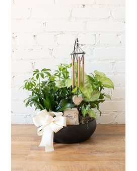 Planter with Chime Flower Arrangement
